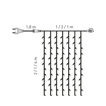 DekorTrend contact LED svetlosna zavesa 140 kom hladno bela 1x2m KDK 012-2 DekorTrend contact LED svetlosna zavesa 140 kom hladno bela 1x2m KDK 012-2
